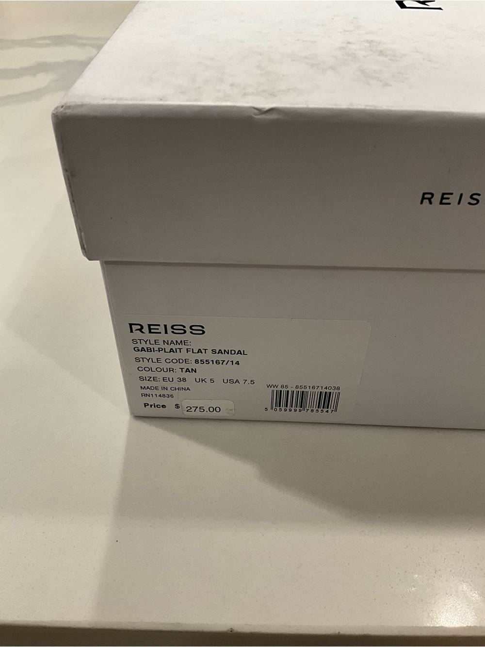 NWT REISS Gabi Plait Leather Flat Sandals Tan Ankle Strap EU 38 US 7.5 - Picture 6 of 9